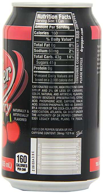 12 Oz Diet Dr Pepper Caffeine Amount