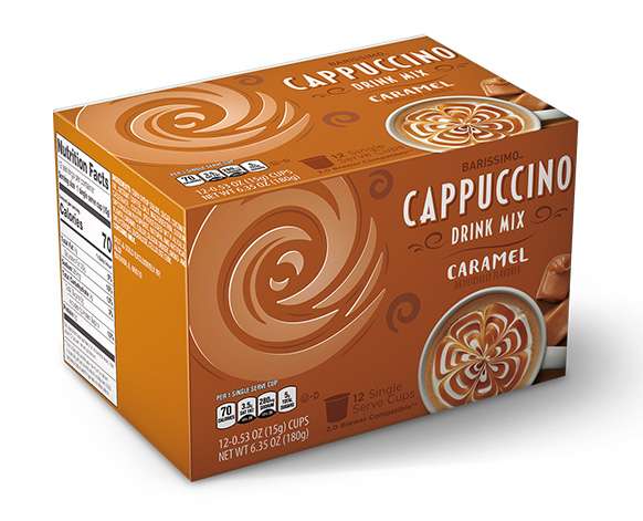 12 Single Serve Cups: Caramel or French Vanilla Cappuccino