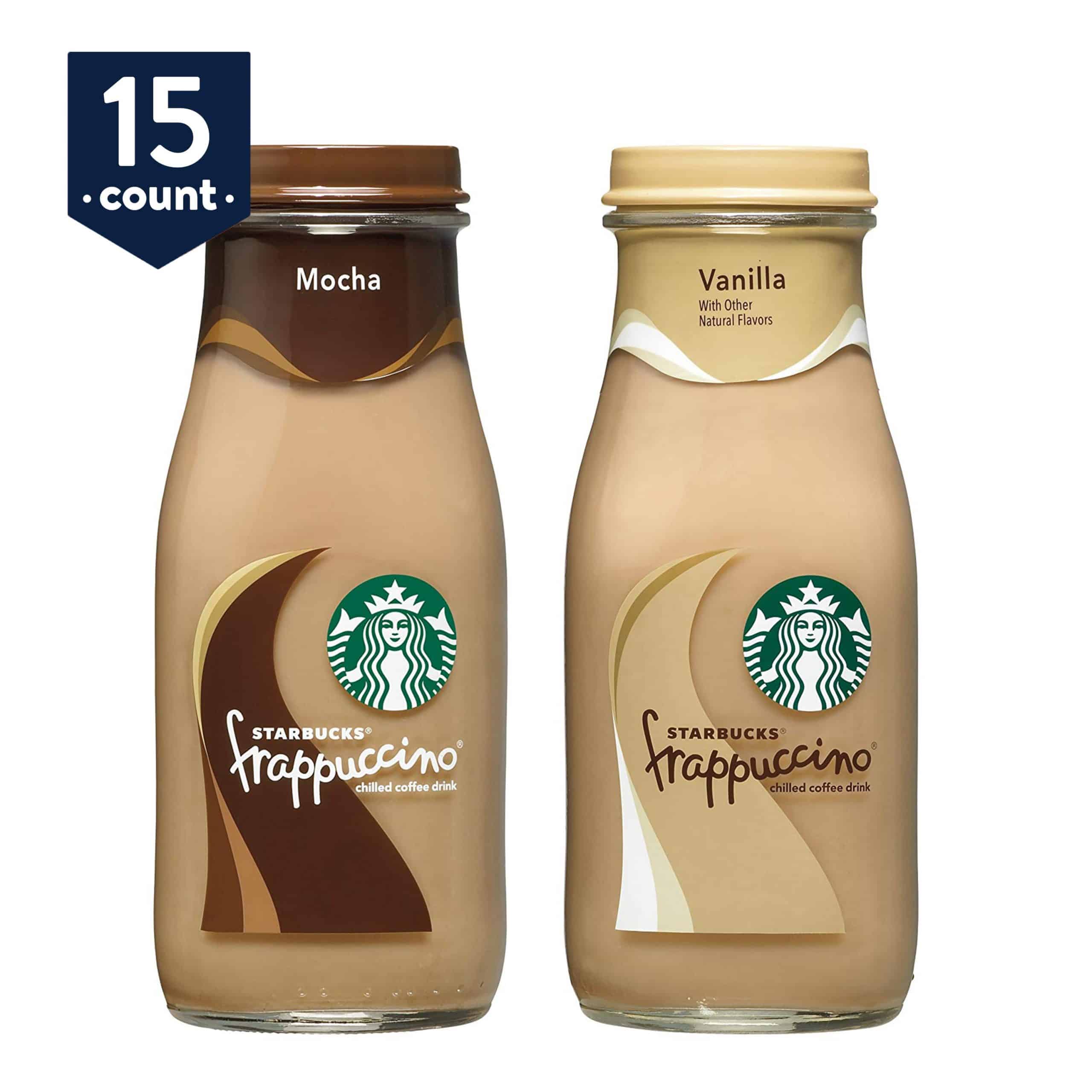 (15 Bottles) Starbucks Frappuccino Creamy Coffee Drink, Mocha &  Vanilla ...