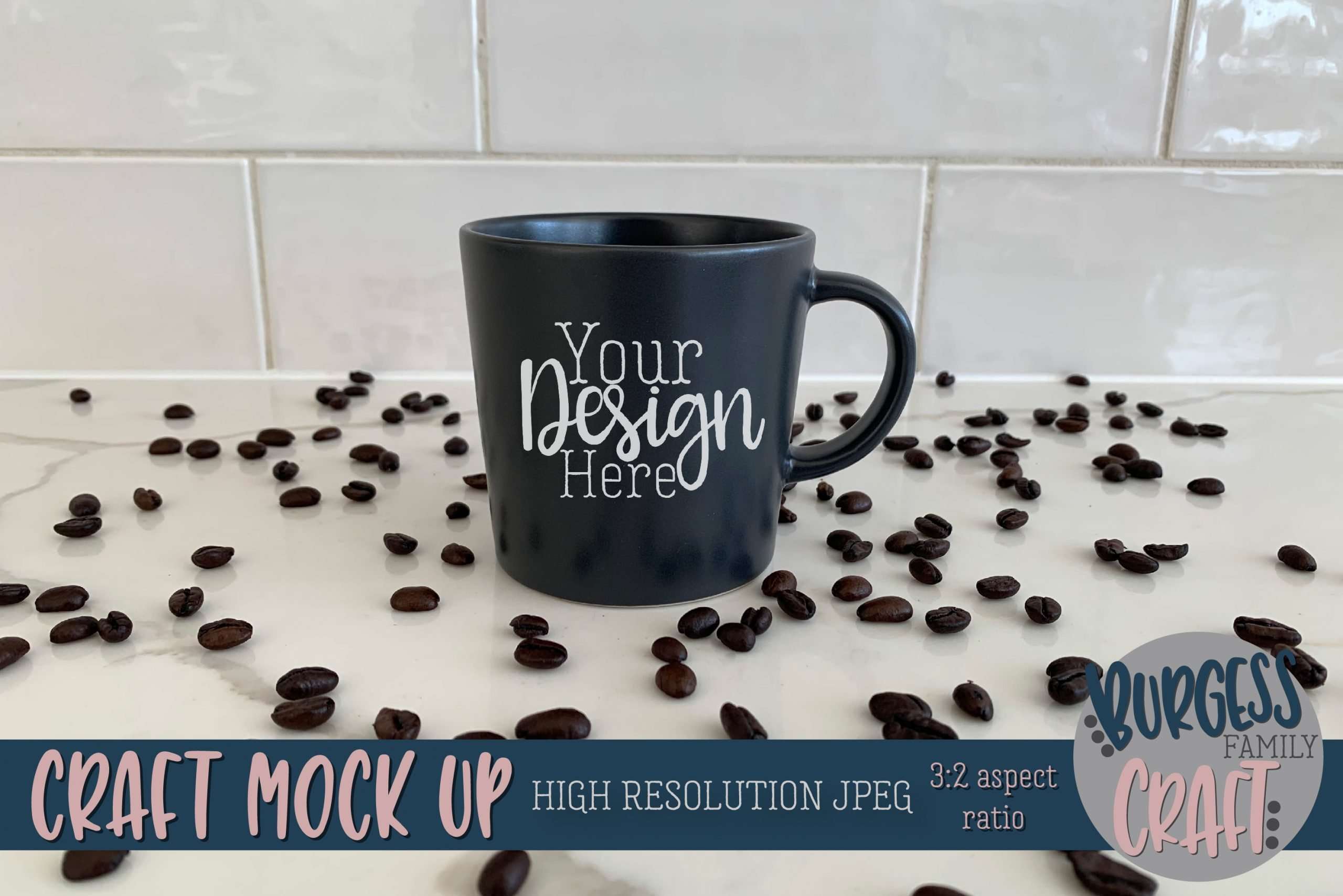 Black Ikea mug coffee Craft mock up