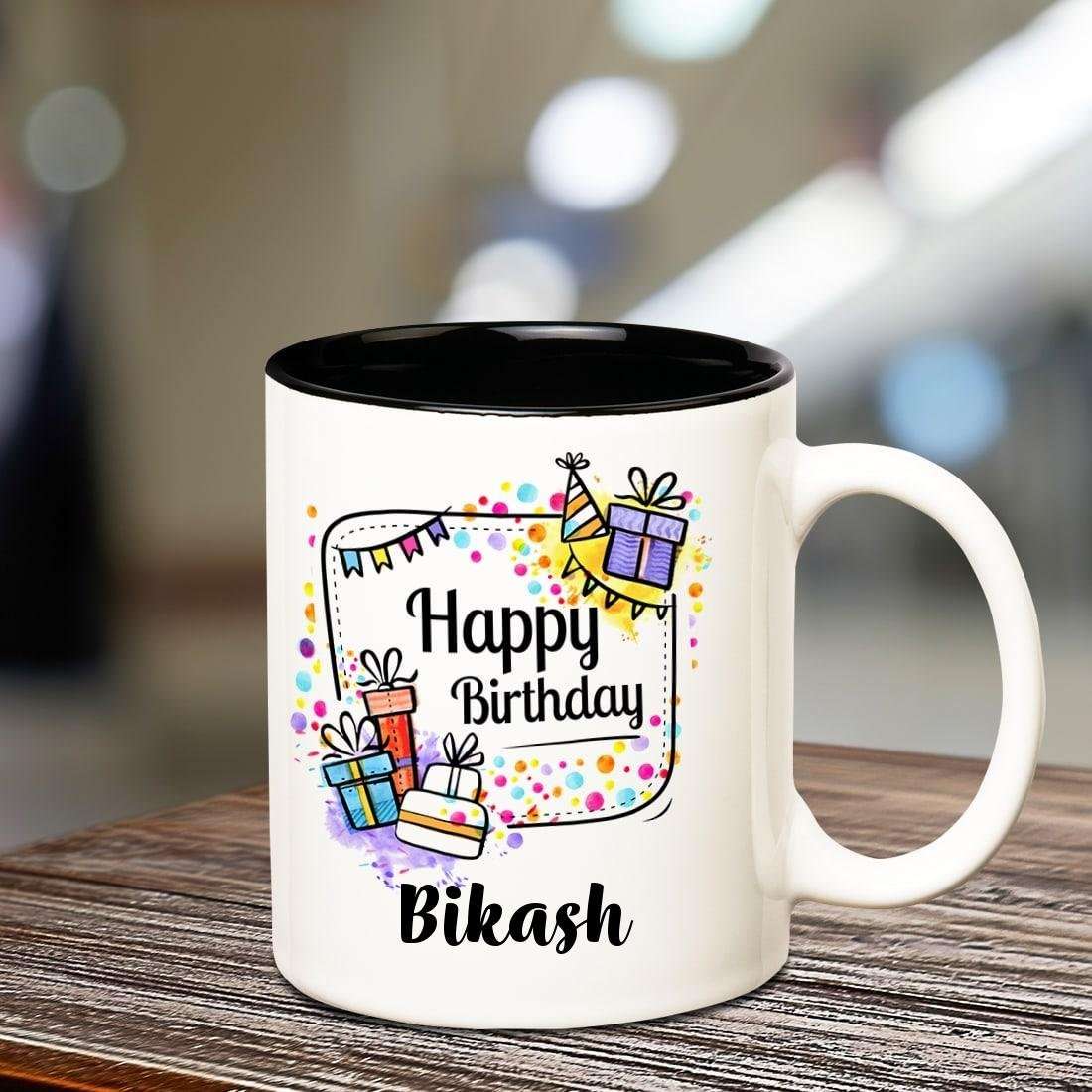 Buy Huppme Happy Birthday Bikash Inner Black Coffee Name ...