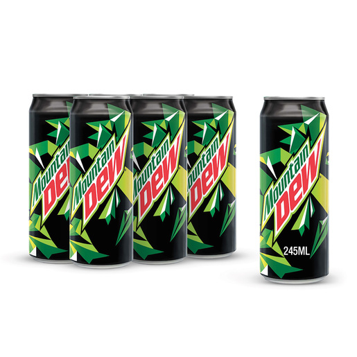 Buy Mountain Dew Carbonated Soft Drink Cans 6 x 245ml Online