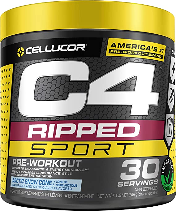 C4 Ripped Sport Pre Workout Powder Arctic Snow Cone, Informed