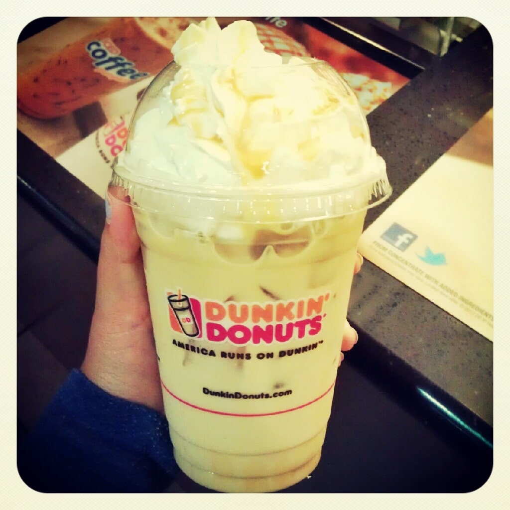 Caramel Iced Latte with Whipped Cream @ Dunkin