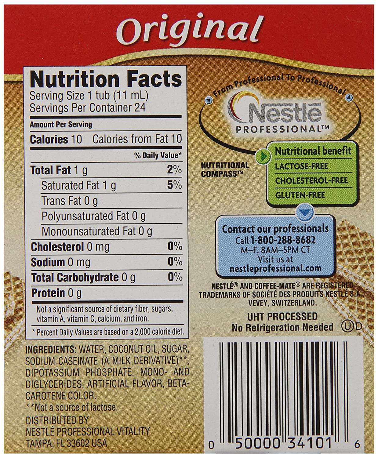 Coffee Mate Nutrition Label