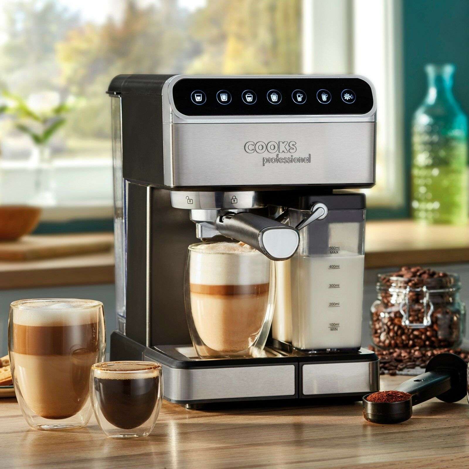 Cooks Professional Espresso Coffee Machine Maker 15 Bar ...
