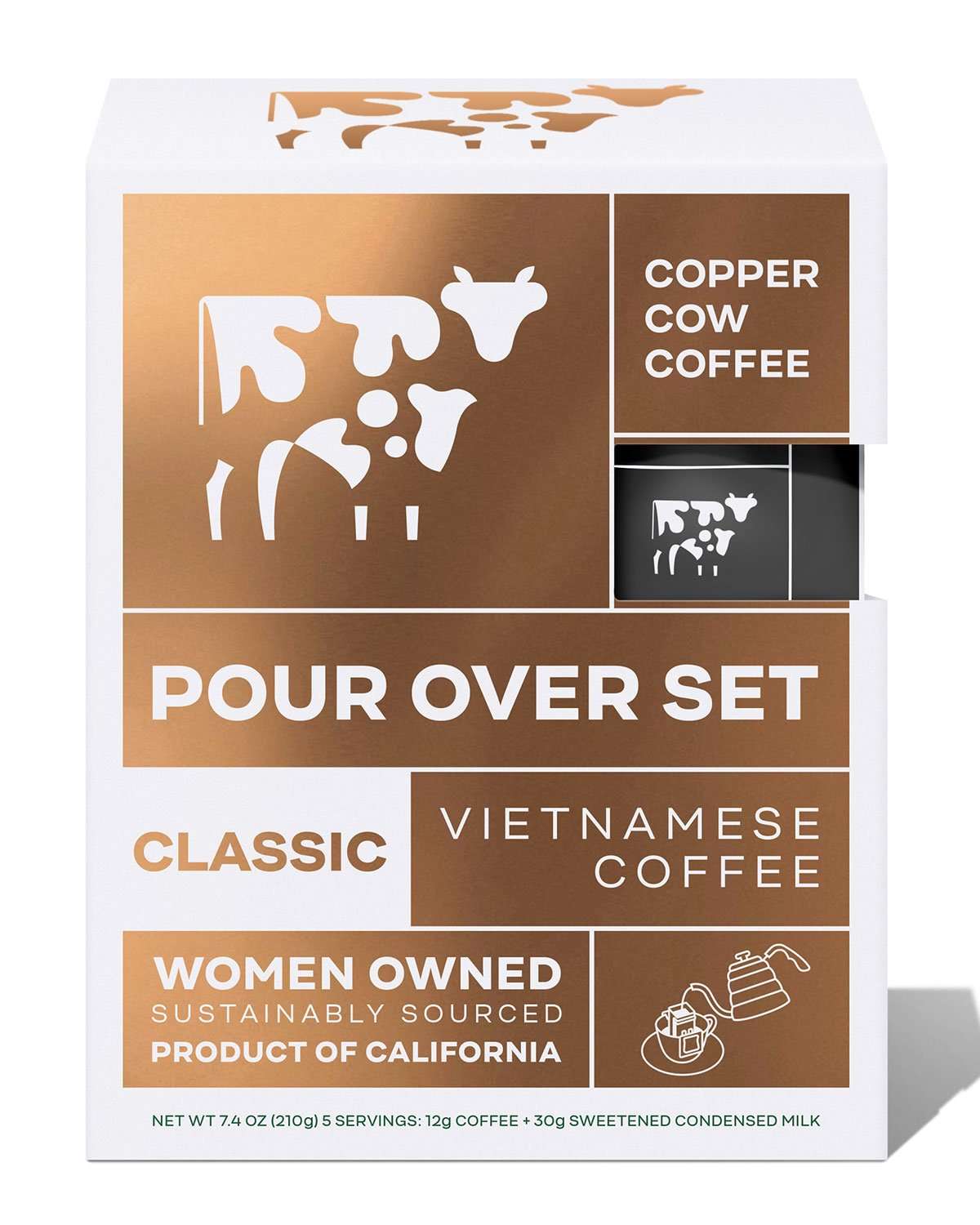 Copper Cow Coffee Classic Cream Vietnamese Coffee Kit, 5 ...