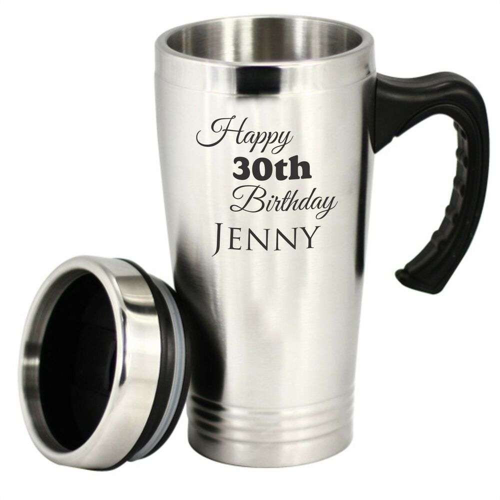 Custom Engraved Personalised Stainless Steel Travel Mug Coffee Cup ...