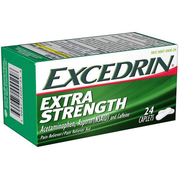 Excedrin Extra Strength for Headache Relief, Caplets, 24 ...