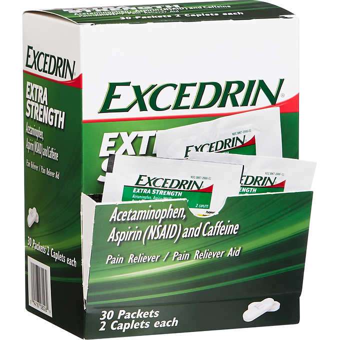 Excedrin Extra Strength Pain Reliever Caplets, Dispenser ...