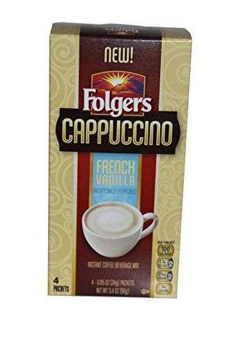 Folger Cappuccino French Vanilla Instant Beverage Mix 4 Packets (Pack ...