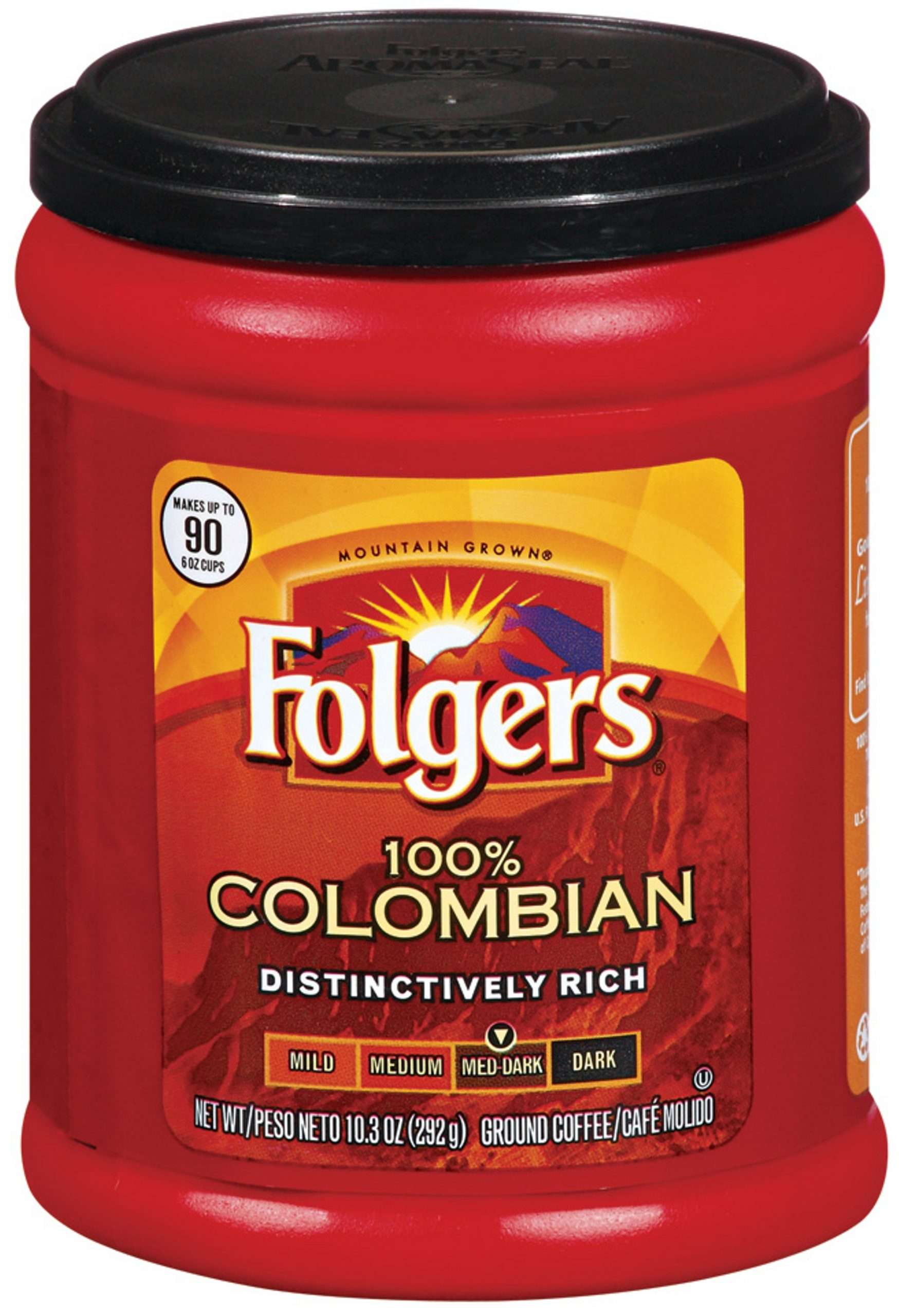 Folgers 100% Colombian Ground Coffee, 10.3 Oz.