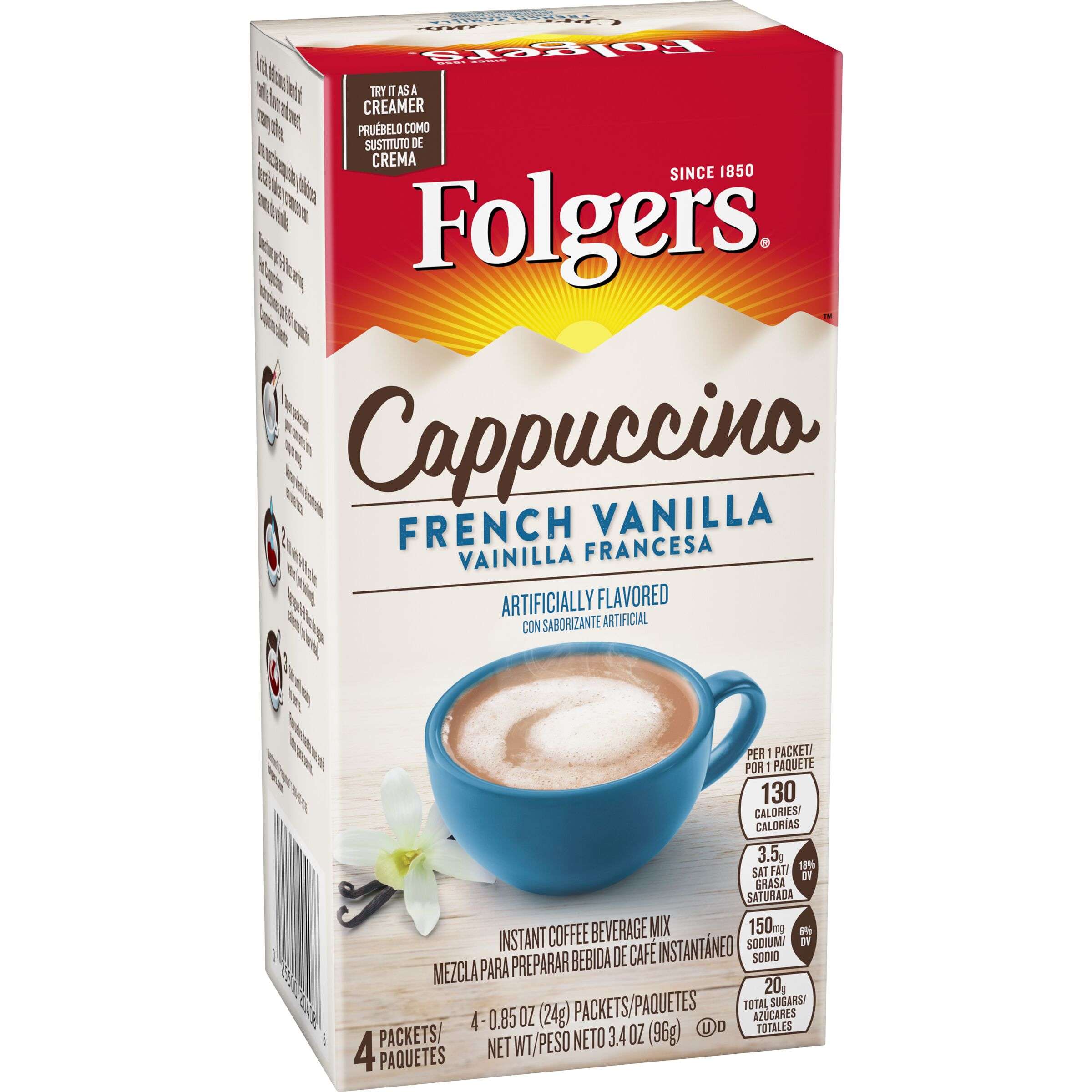 Folgers® Cappuccinos ® French Vanilla Flavored Cappuccino Mix Packets ...