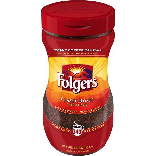 Folgers Classic Roast Instant Coffee Crystals, 16