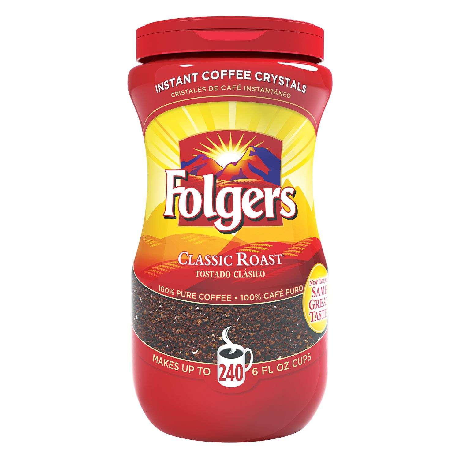 Folgers Coffee Classic Roast 100% Pure Instant 16oz
