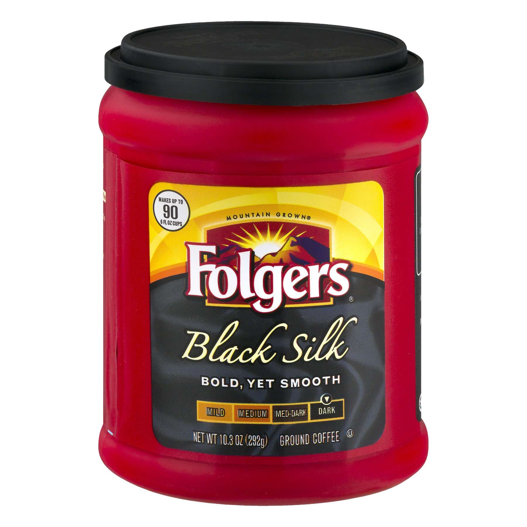 Folgers Mountain Grown Black Silk Dark Ground Coffee, 10.3 ...