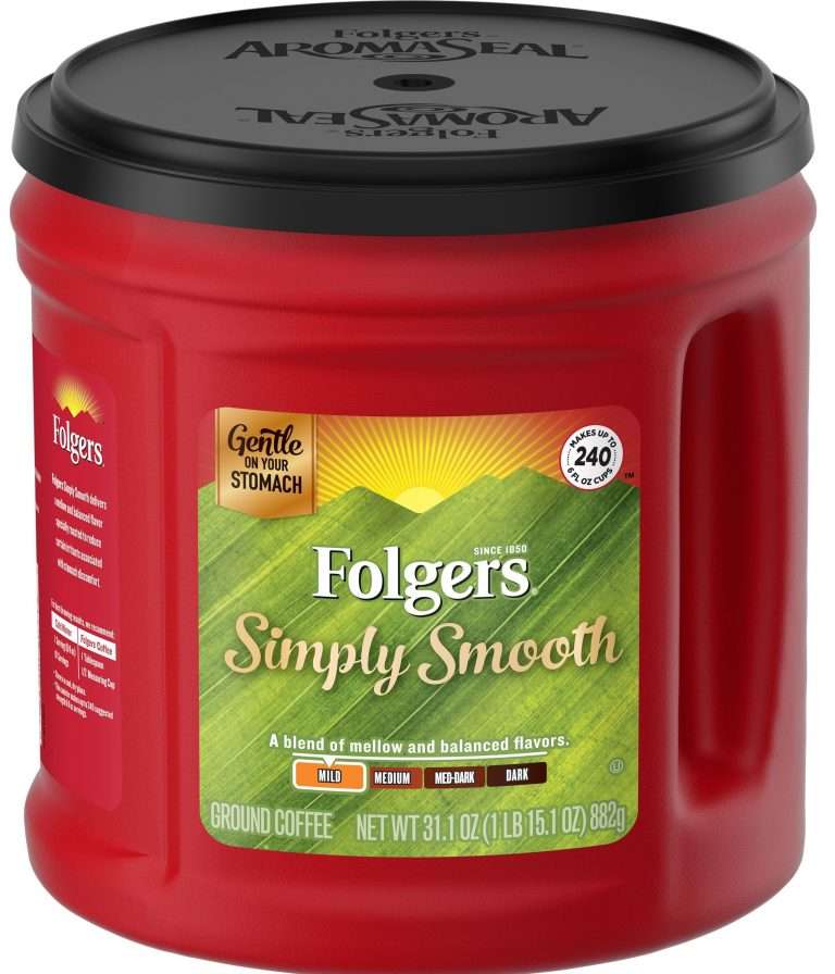 Folgers Simply Smooth Mild Roast Ground Coffee, 31.1 Ounce ...