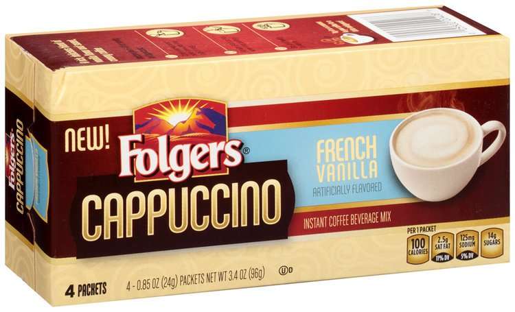 FolgersÂ® Cappuccino French Vanilla Instant Coffee Beverage ...
