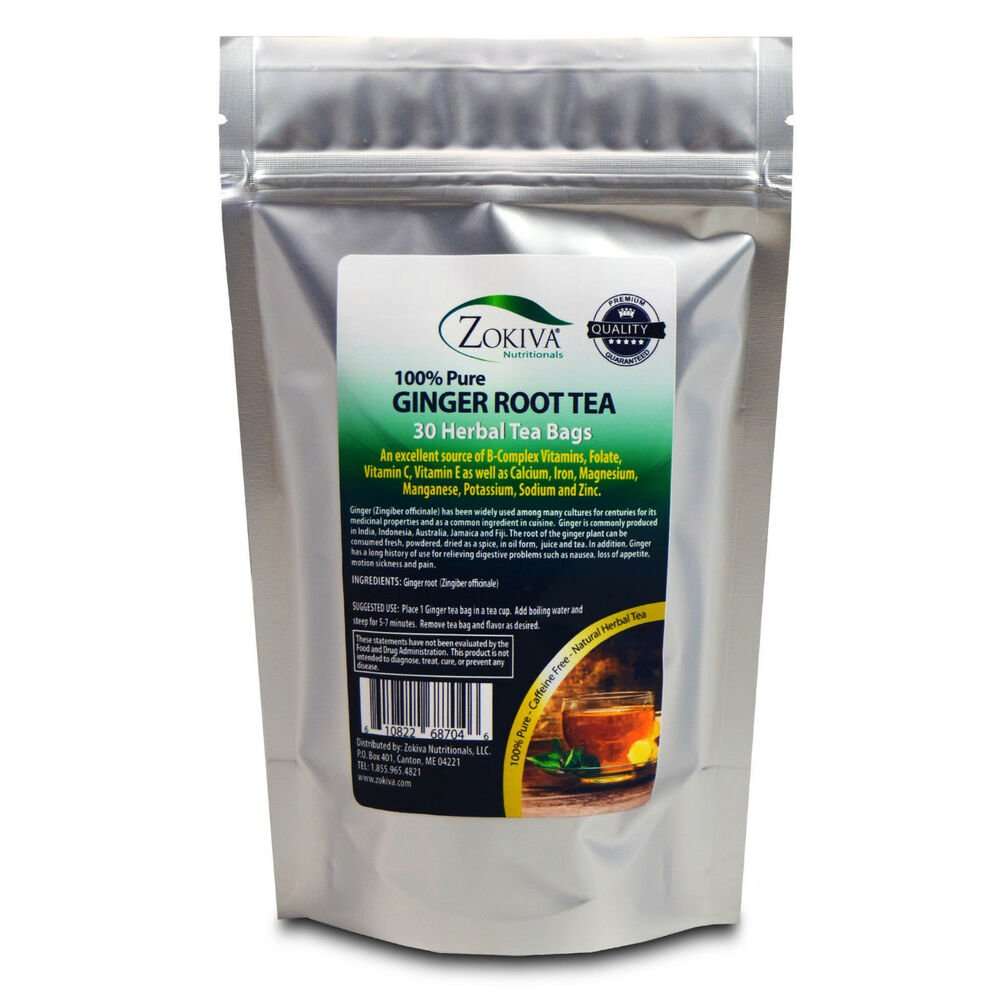 Ginger Tea 100% Pure Root (30 Premium Bags) All
