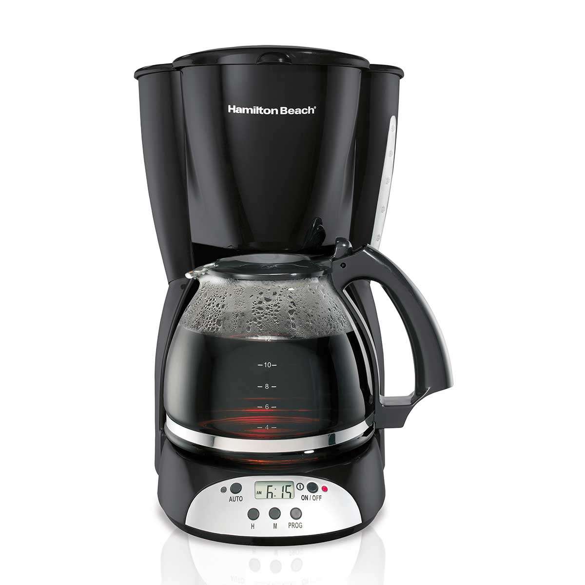 Hamilton Beach Coffee Maker 12 Cup Programmable for Cone Filters, Black ...