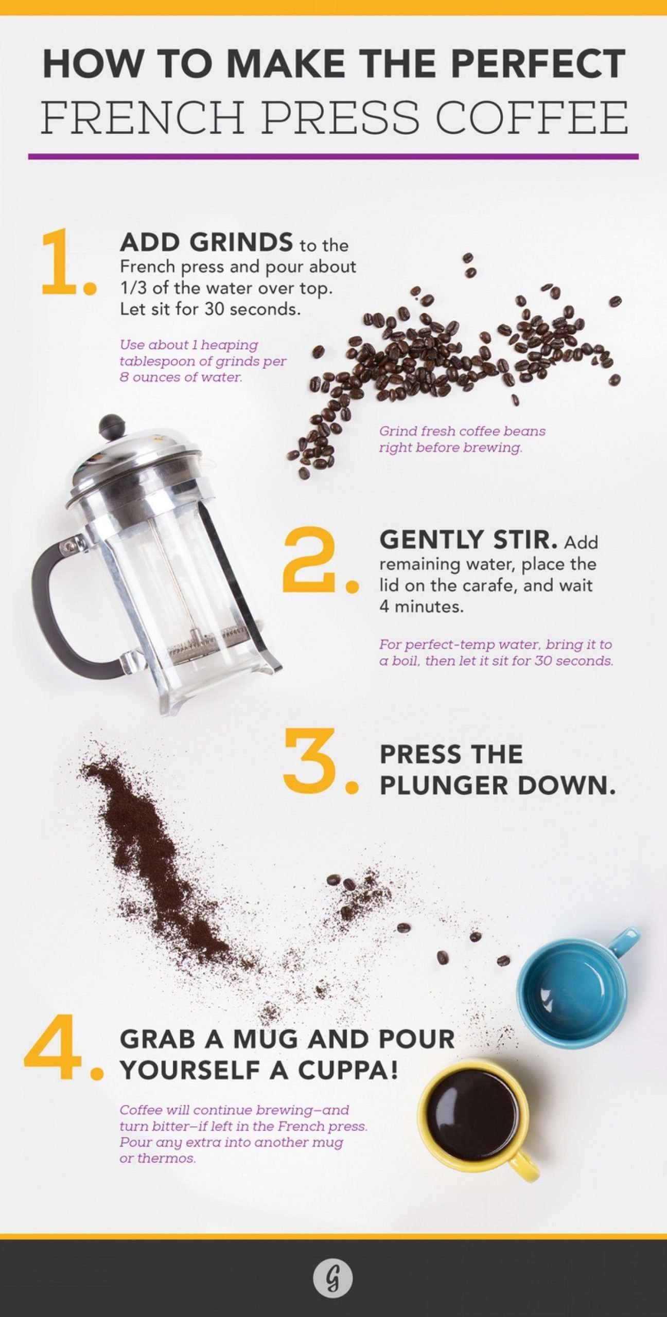 How to Make the Perfect French Press Coffee Infographic ...