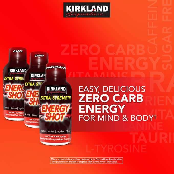 Kirkland Signature Extra Strength Energy Shot, 48 Bottles ...