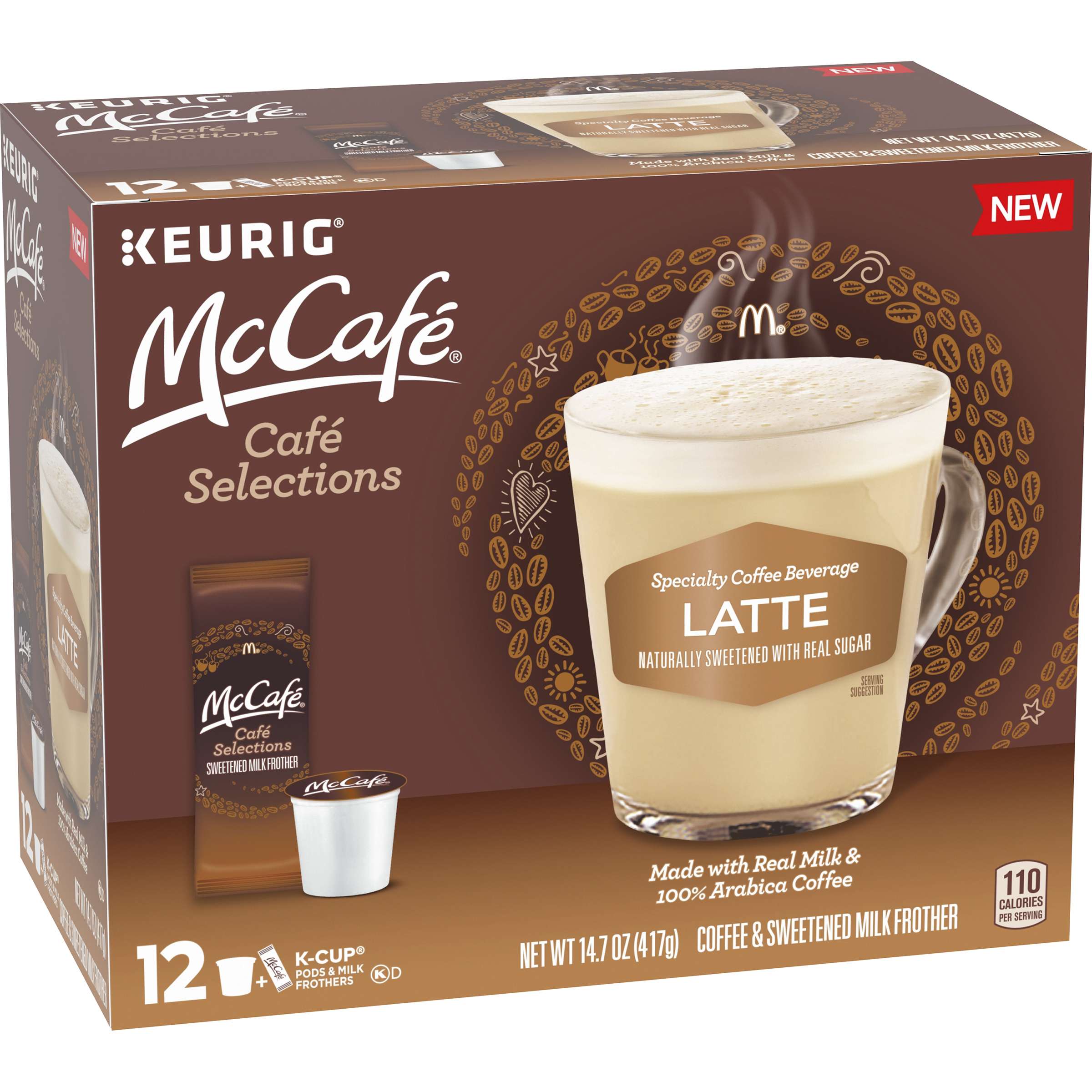McCafe Cafe Selections Latte Coffee Keurig K Cup Pods &  Froth Packets ...