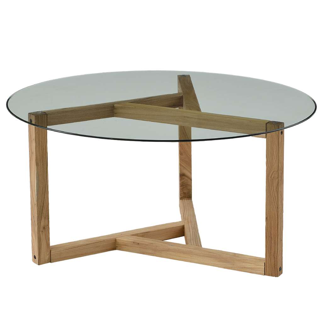 Modern Design Round Glass Coffee Table Living Room Table Tempered Glass ...