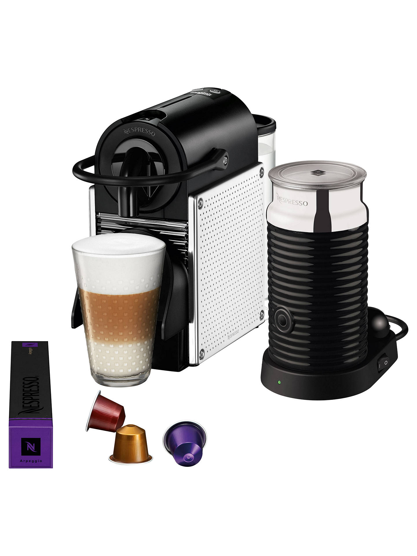 Nespresso Pixie Coffee Machine with Aeroccino by Magimix, Steel at John ...