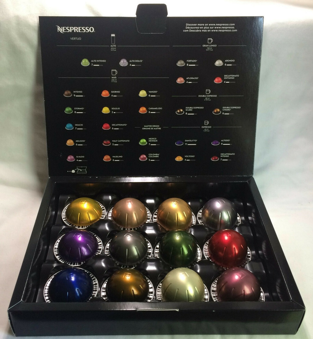 New Nespresso Vertuo Coffee Pods Welcome Set 12 Variety Capsules BB 31 ...