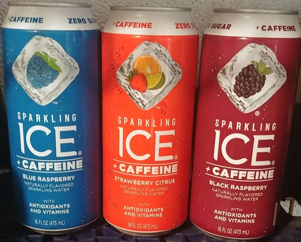 Newish Sparkling Ice + Caffeine varieties(16oz aluminum cans ...