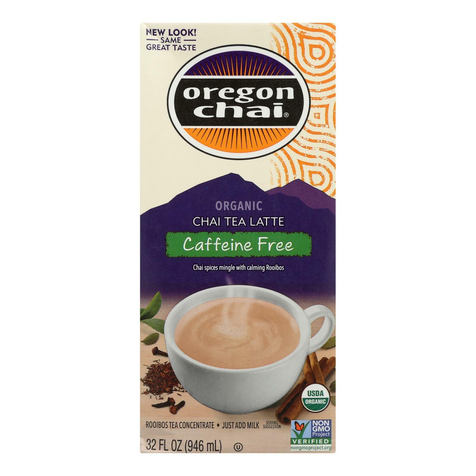 Organic Oregon Chai Tea Latte Concentrate Caffeine Free Case of 6
