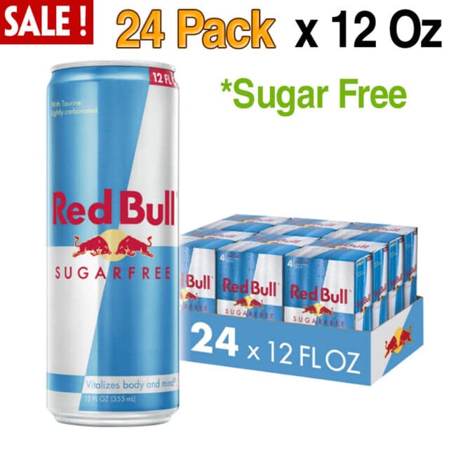 Red Bull Energy Drink Sugar Free 12 fl.oz x 24 Count, Caffeine, Taurine ...