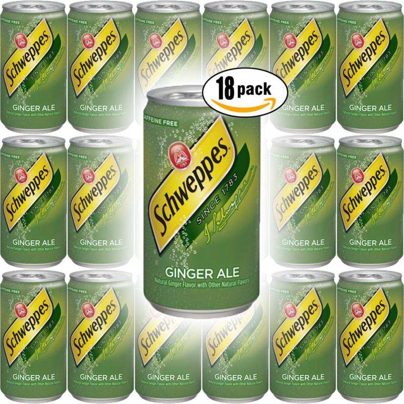 Schweppes Ginger Ale, 7.5 Fl Oz Mini Can (Pack of 18 ...
