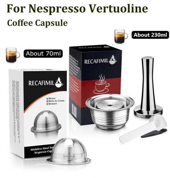 Stainless Steel Refillable For Nespresso Vertuo Coffee Pods Capsules ...