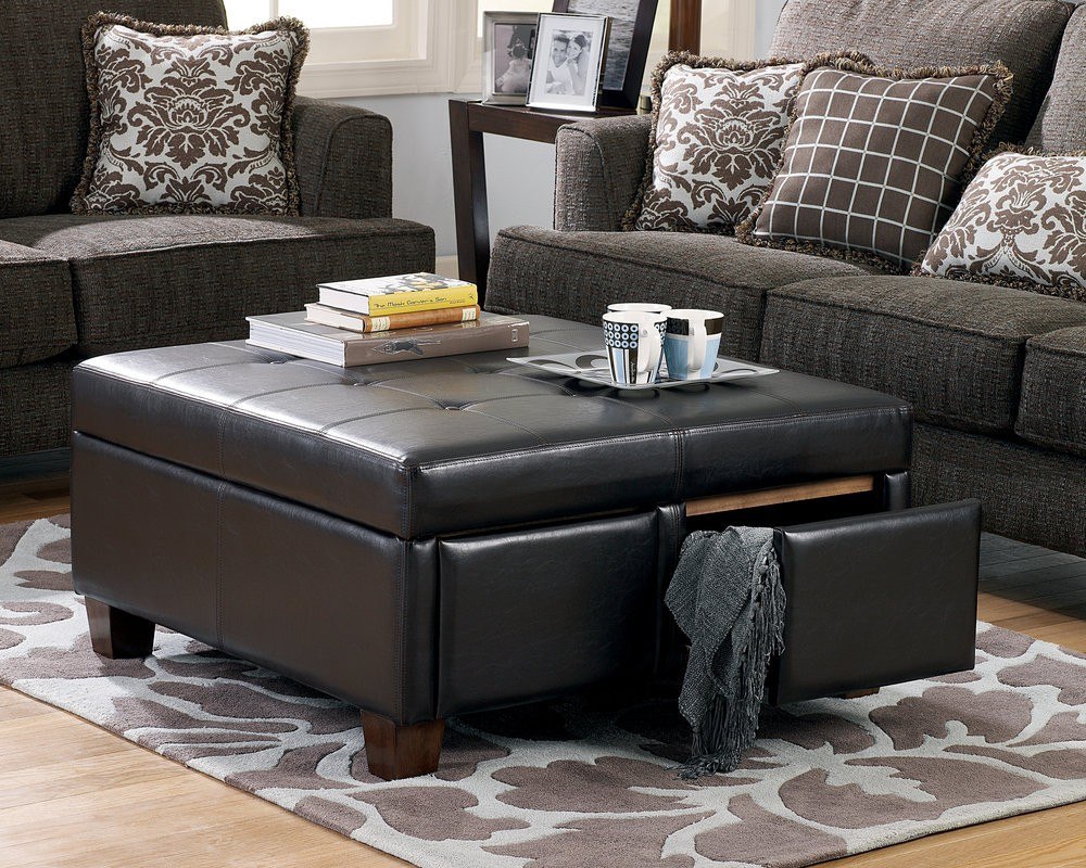 Unique and Creative! Tufted Leather Ottoman Coffee Table  HomesFeed