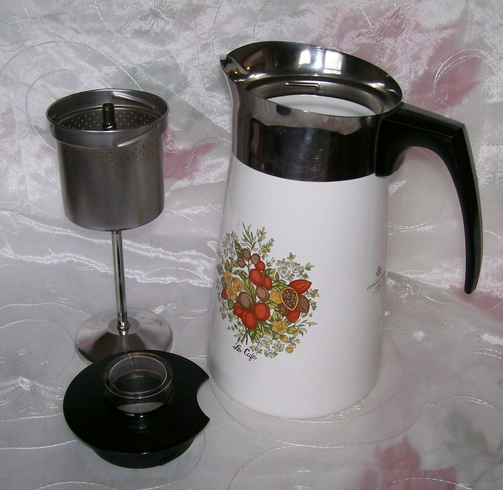 Vintage Corning SPICE OF LIFE Stove Top 10 Cup Coffee Pot ...